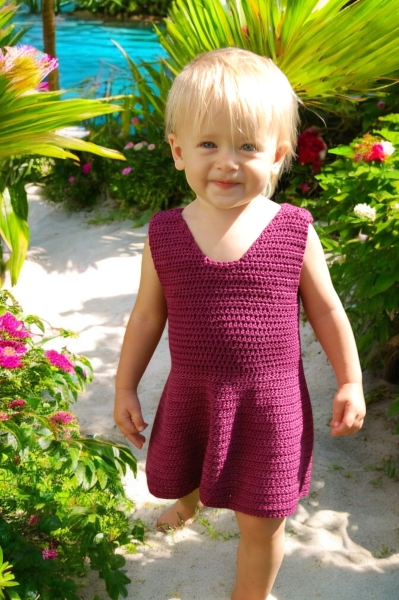 Kindersommerkleid, gehäkelt aus 100 % Bambuswolle, vegan